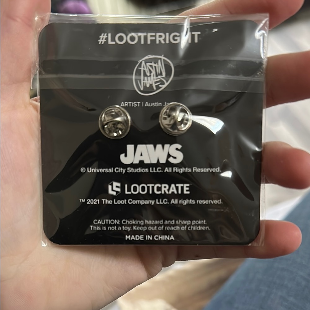 Horror Movie Large Enamel Pin Set Loot Crate Fright Jaws Plan 9 Little Red - Picture 6 of 6